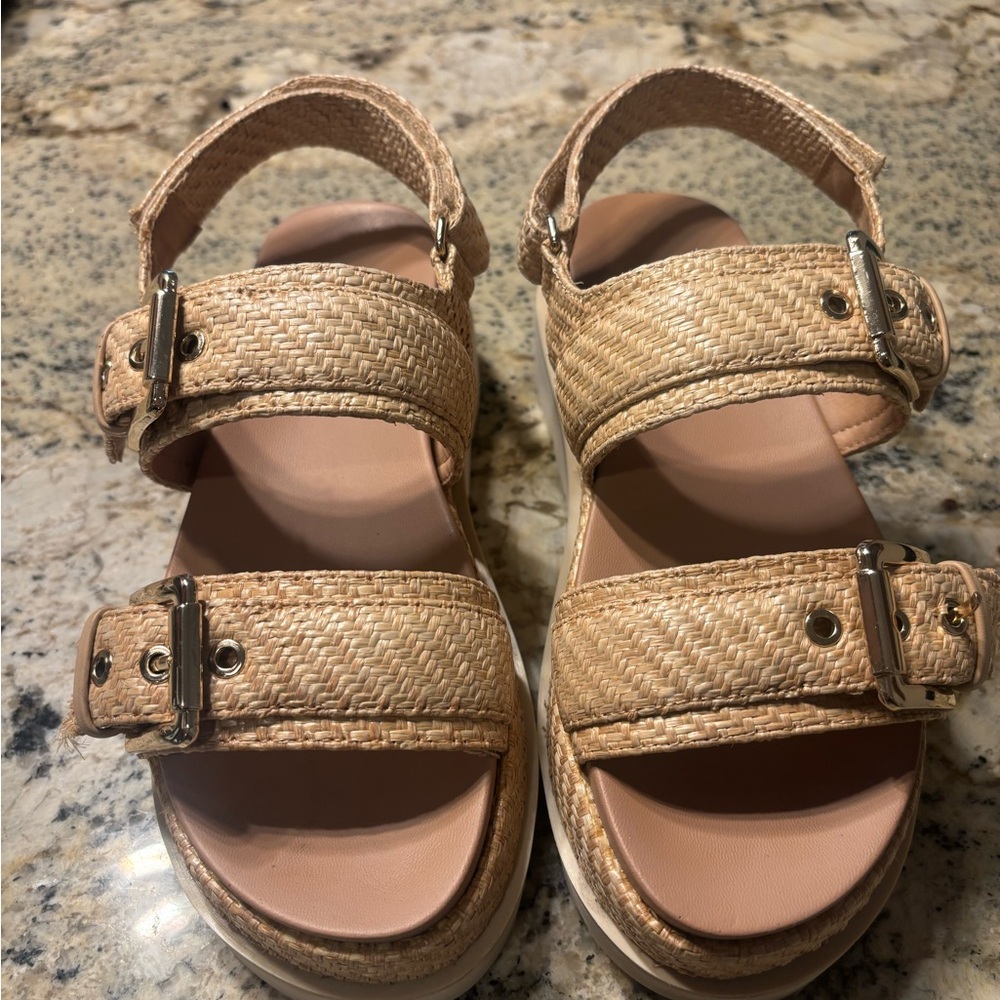 Madden Girl Woven Tan Platform Sandals